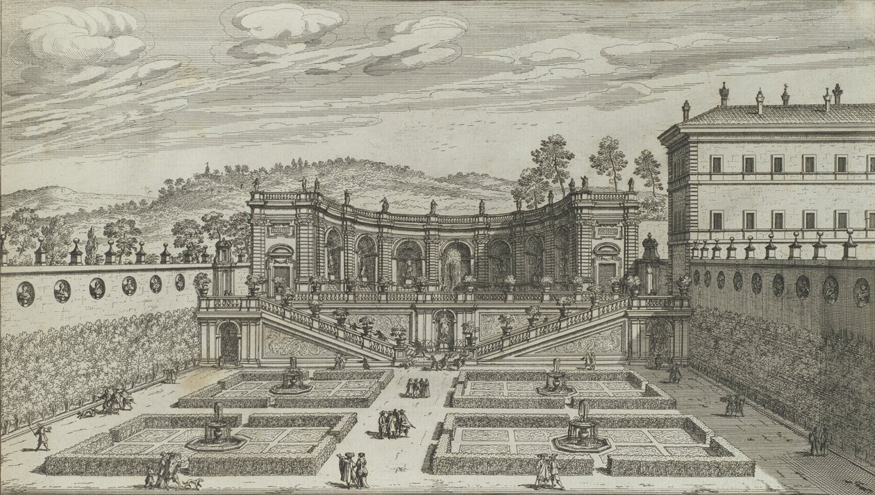 Another Perspective View of the Theatre and Adjacent Garden of Mondragone in Frascati, 1691 or After by Giovanni Battista Falda