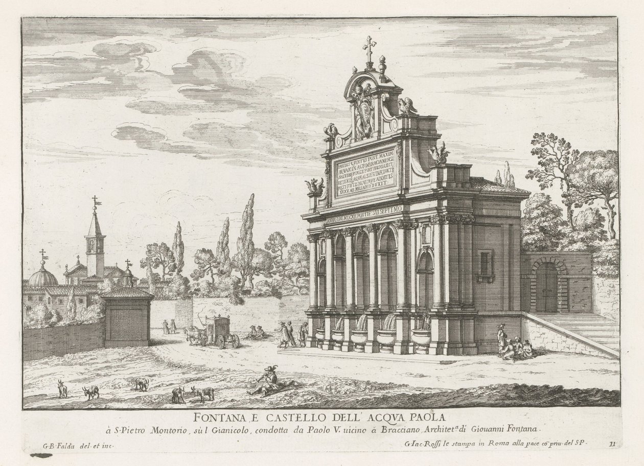 Fountain of Acqua Paola in Rome by Giovanni Battista Falda