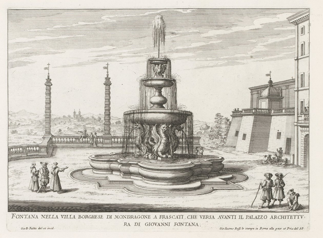 Fountain in the Gardens of the Villa Mondragone in Frascati by Giovanni Battista Falda