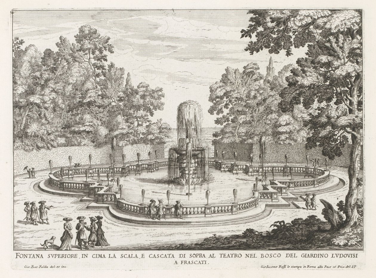 Fountain in the Gardens of Villa Torlonia in Frascati by Giovanni Battista Falda