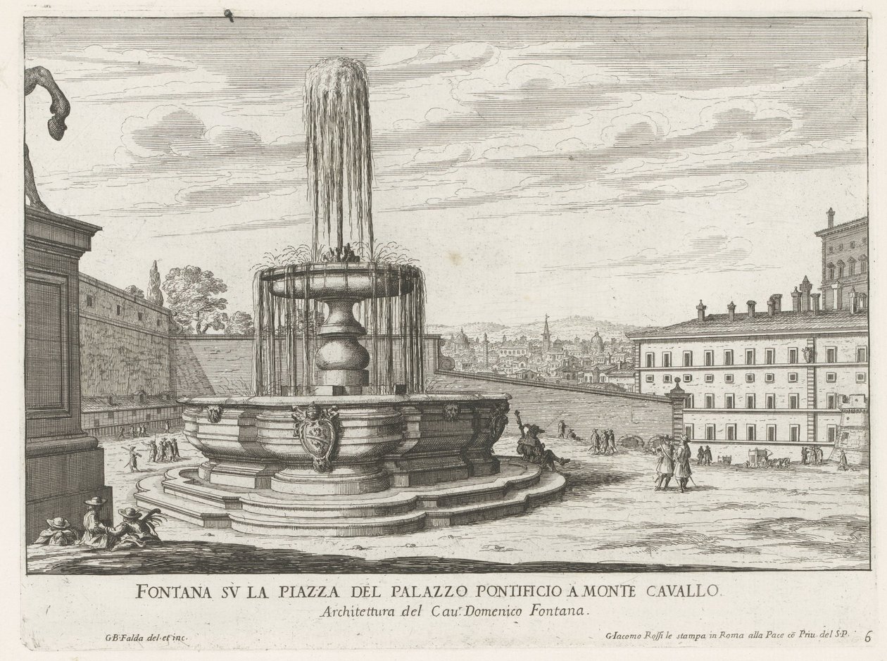 Fountain on Piazza del Quirinale in Rome by Giovanni Battista Falda