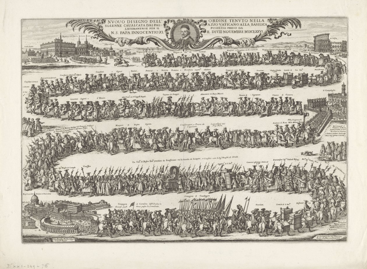 Procession of Pope Innocent XI to St. John Lateran by Giovanni Battista Falda