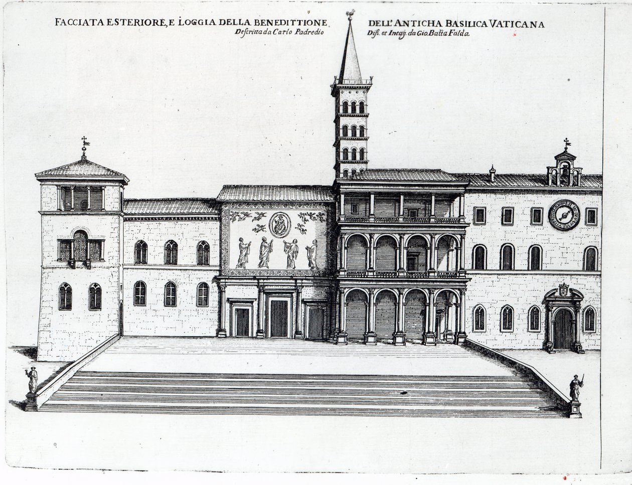 The Benediction Loggia of the Old Vatican Basilica by Giovanni Battista Falda