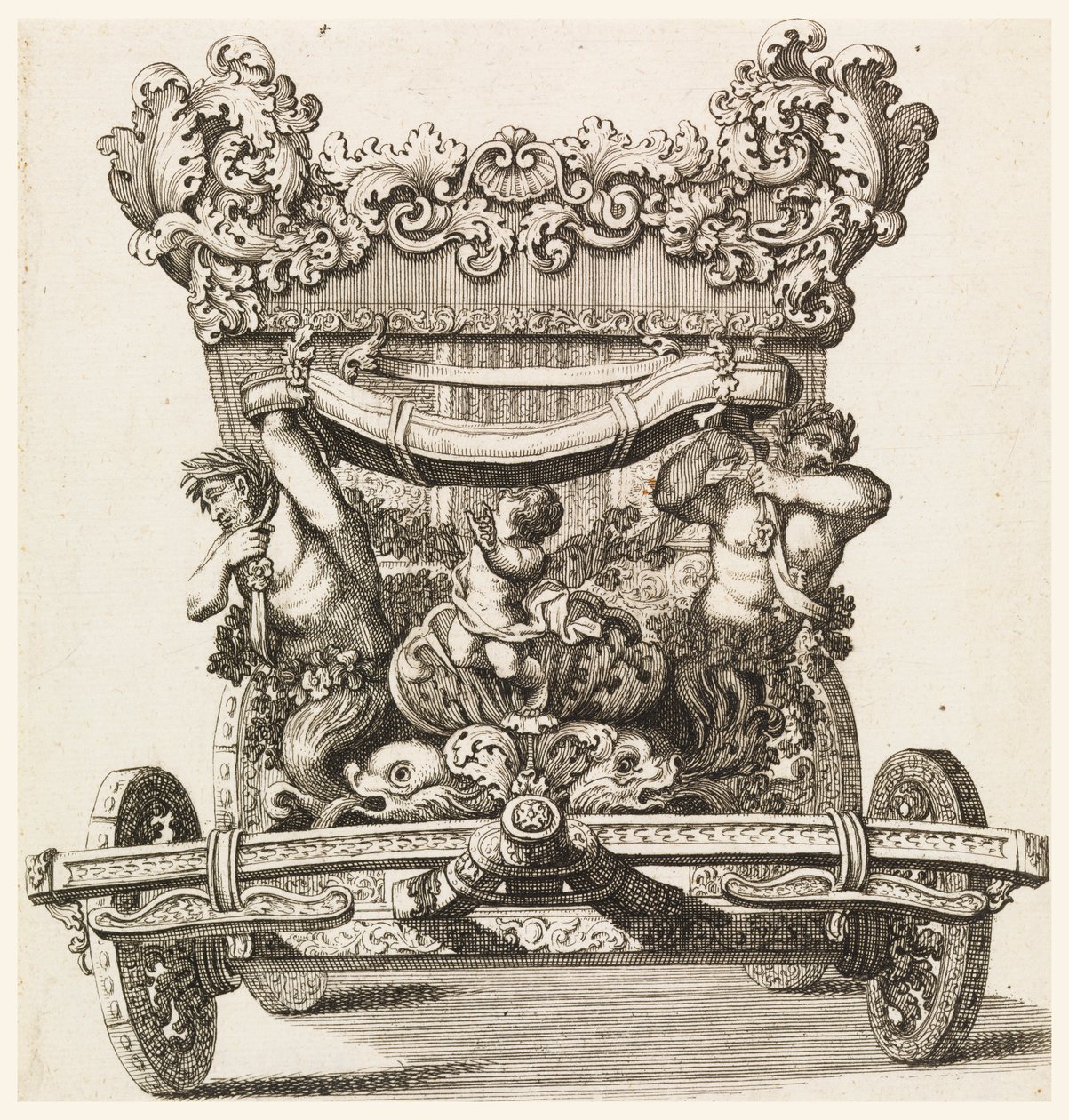 Front View of the First Carriage (1686 of Lord Castlemaine by Andrea Cornelly after Ciro Ferri, 1687-1700) by Giovanni Battista Lenardi