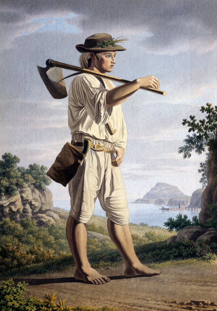 Farmer in the Background of Campi Flegrei by Giovanni Battista Lusieri