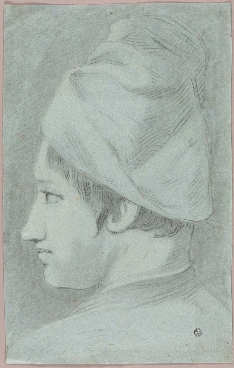 Head of Boy Wearing Hat in Profile by Giovanni Battista Piazzetta