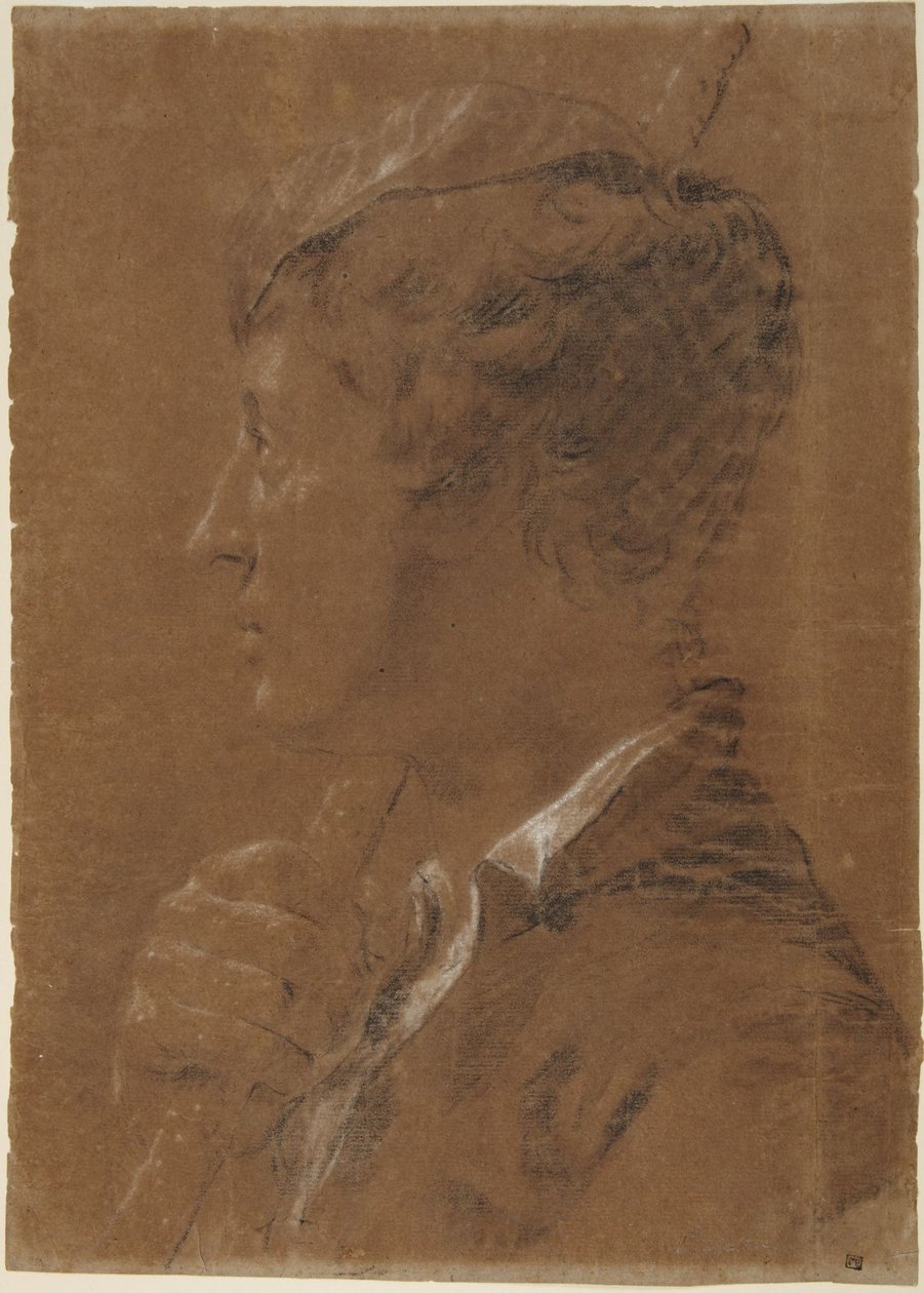 Profile Head of a Youth Holding a Staff by Giovanni Battista Piazzetta