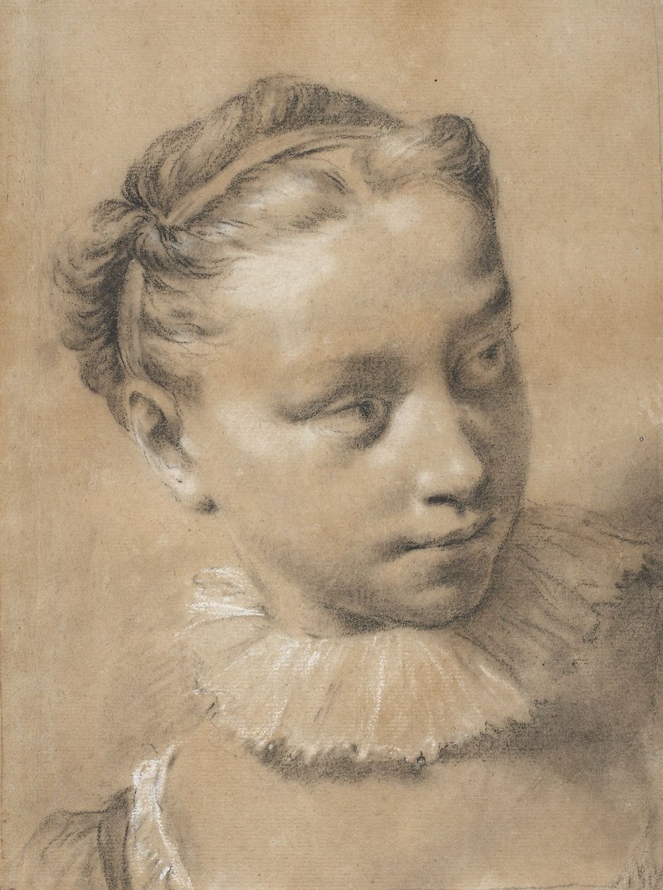 Young Girl Wearing a Ruff by Giovanni Battista Piazzetta