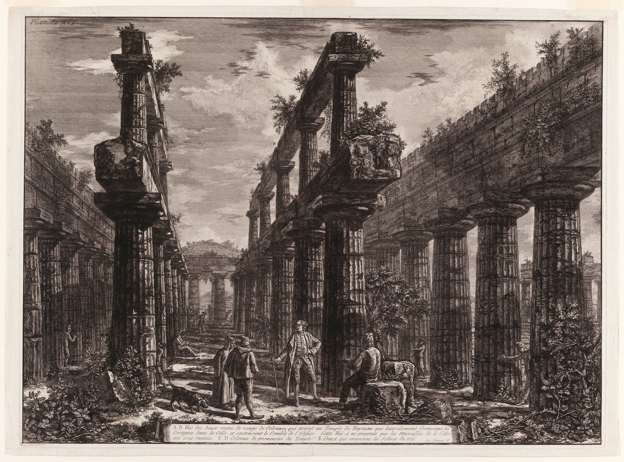 View of the Remains of the Two Rows of Columns in the Temple of Neptune by Giovanni Battista Piranesi