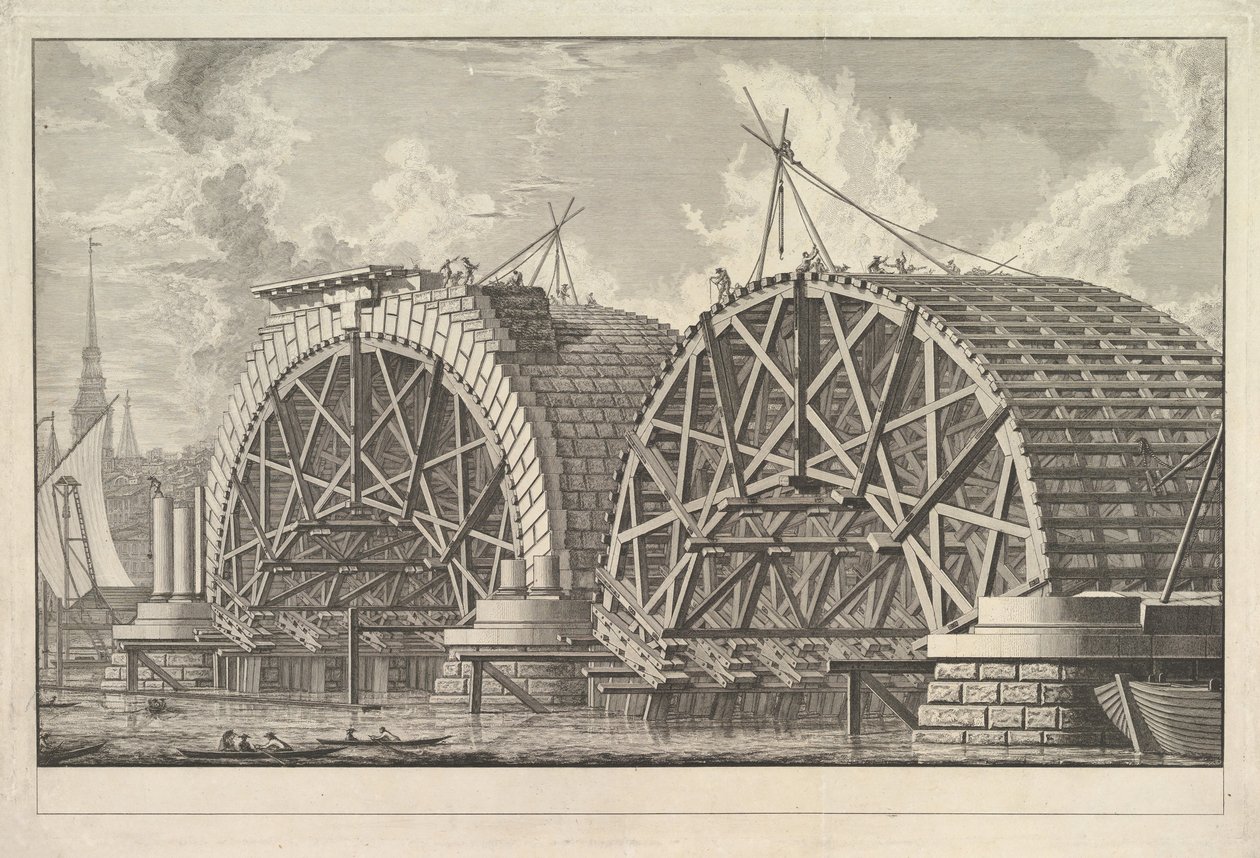 A View of Part of the Intended Bridge at Blackfriars, London by Giovanni Battista Piranesi