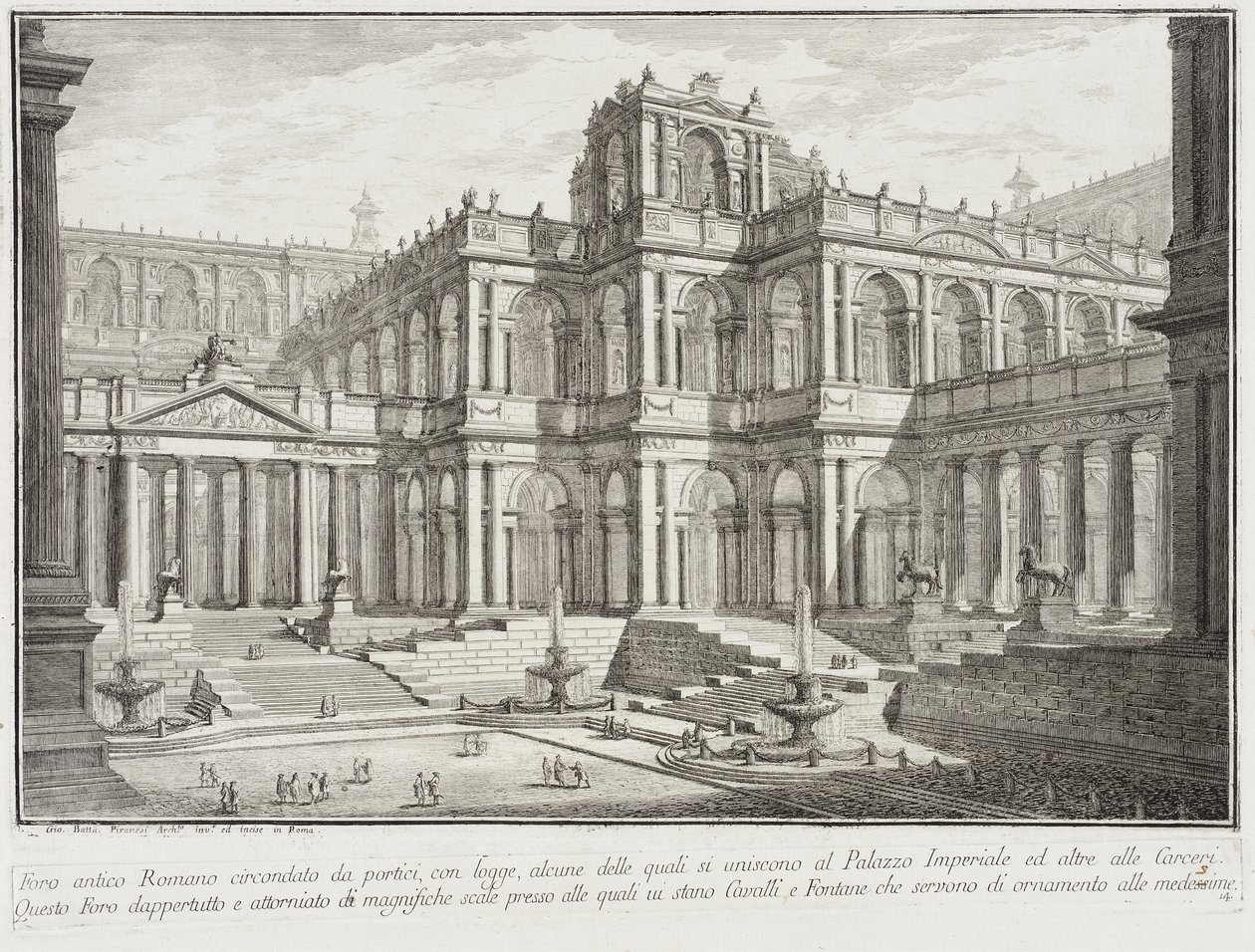 Ancient Forum Surrounded by Porticoes by Giovanni Battista Piranesi