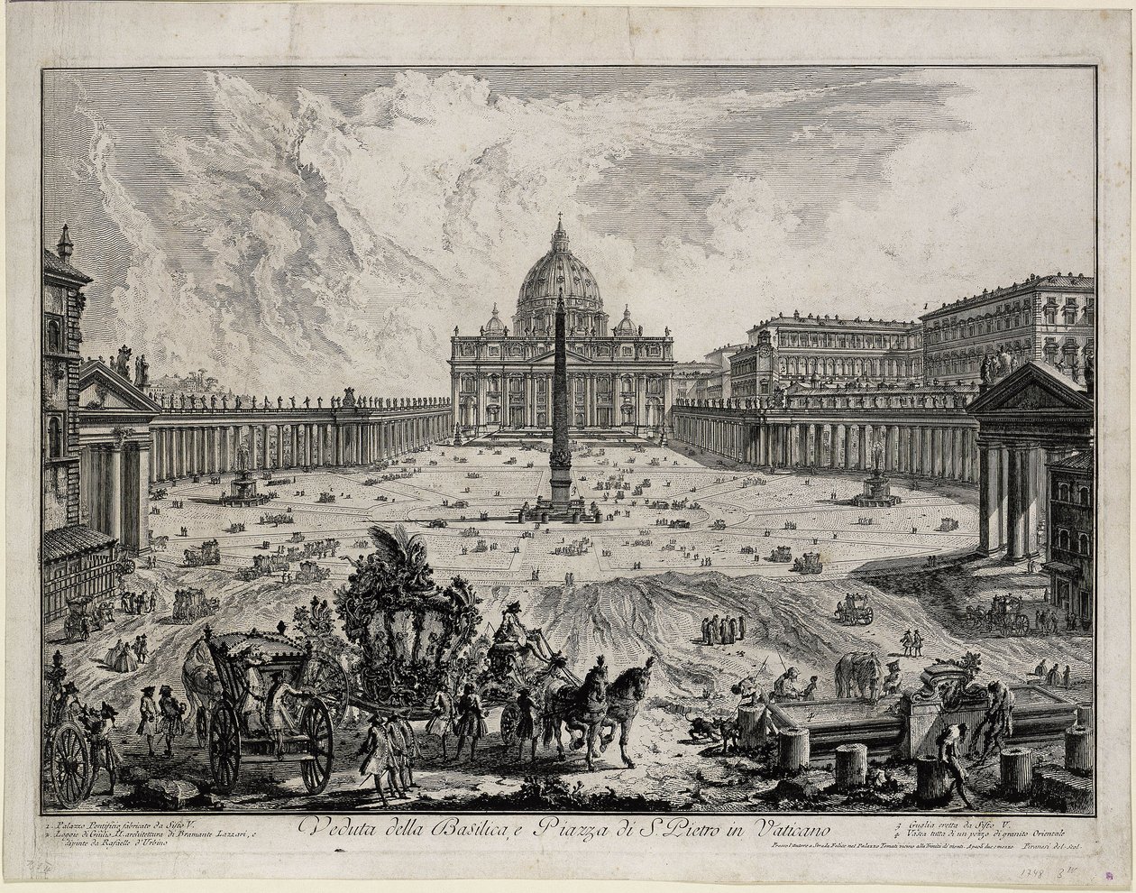 View of the Basilica and Square of San Pietro in Vaticano (from: Vedute di Roma) by Giovanni Battista Piranesi