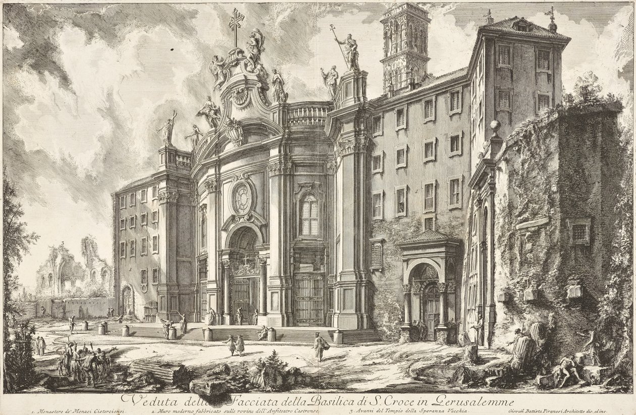 View of the Facade of the Basilica S. Croce in Gerusalemme by Giovanni Battista Piranesi