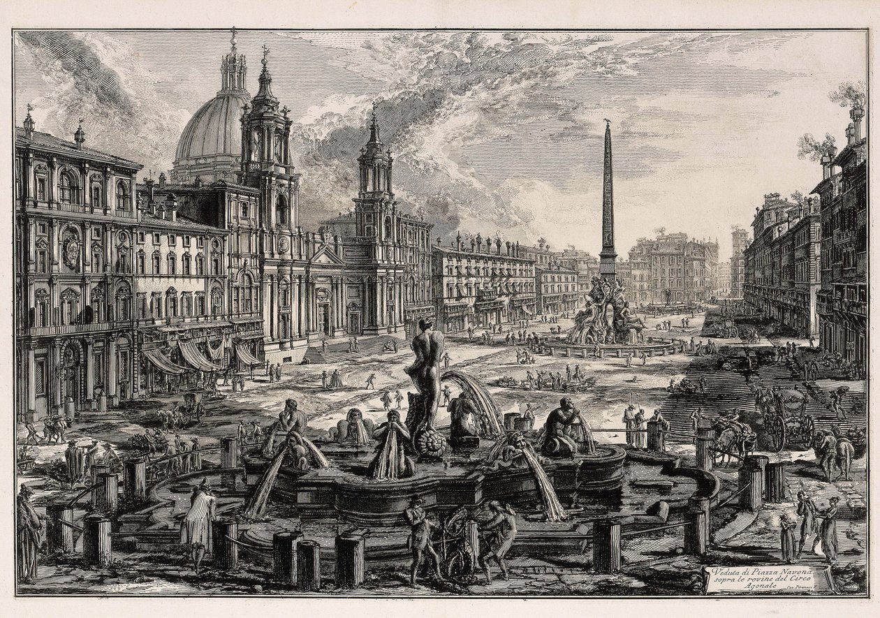 View of Piazza Navona in Rome (from: Views of Rome) by Giovanni Battista Piranesi