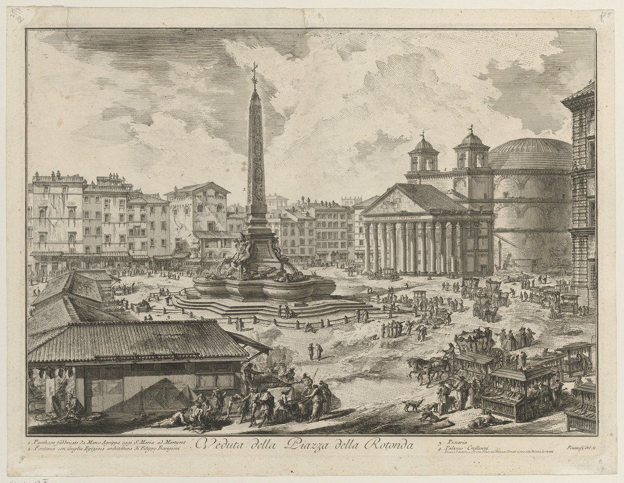 View of the Piazza della Rotonda with the Pantheon and the Obelisk by Giovanni Battista Piranesi