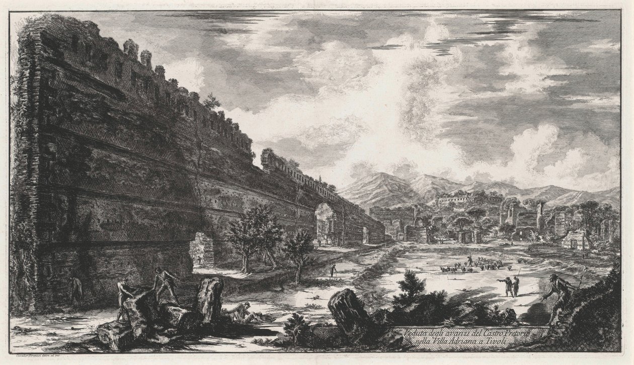 View of the Remains of the Castro Pretorio in the Villa Hadrian in Tivoli by Giovanni Battista Piranesi