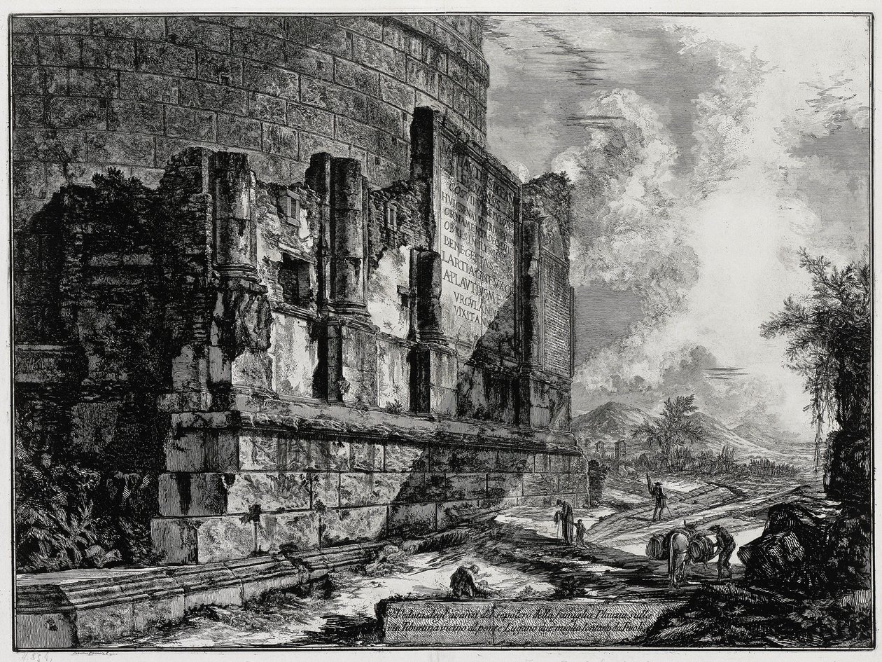 View of the Remains of the Tomb of the Plautii near Tivoli (from: Views of Rome) by Giovanni Battista Piranesi