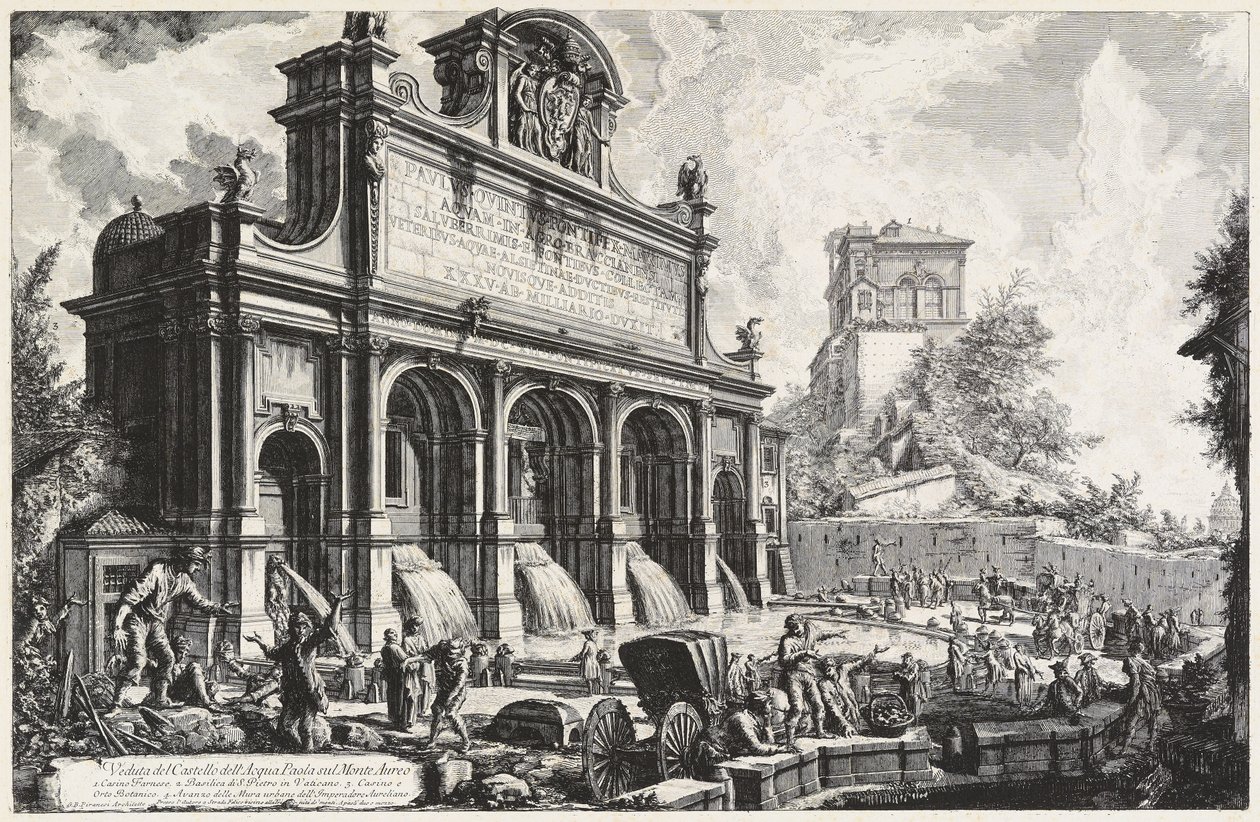 View of the Castello dell’Acqua Paola on Monte Aureo (Gianicolo) by Giovanni Battista Piranesi