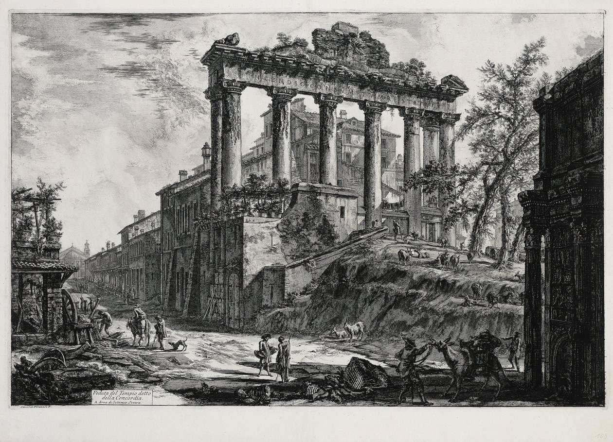 View of the Temple of Concordia (from: Views of Rome) by Giovanni Battista Piranesi