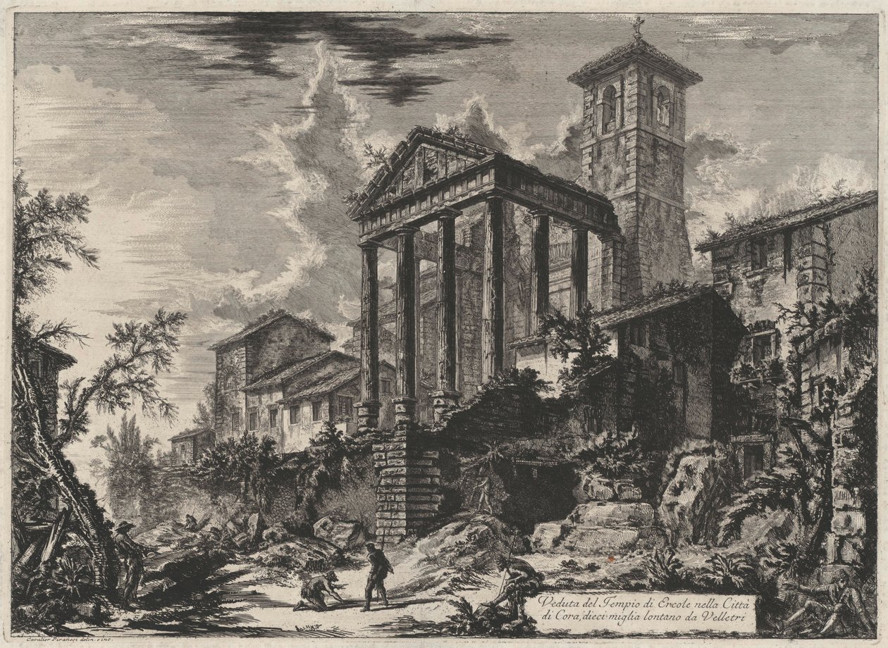 View of the Temple of Hercules in the City of Cora, Ten Miles from Velletri (from: Views of Rome) by Giovanni Battista Piranesi