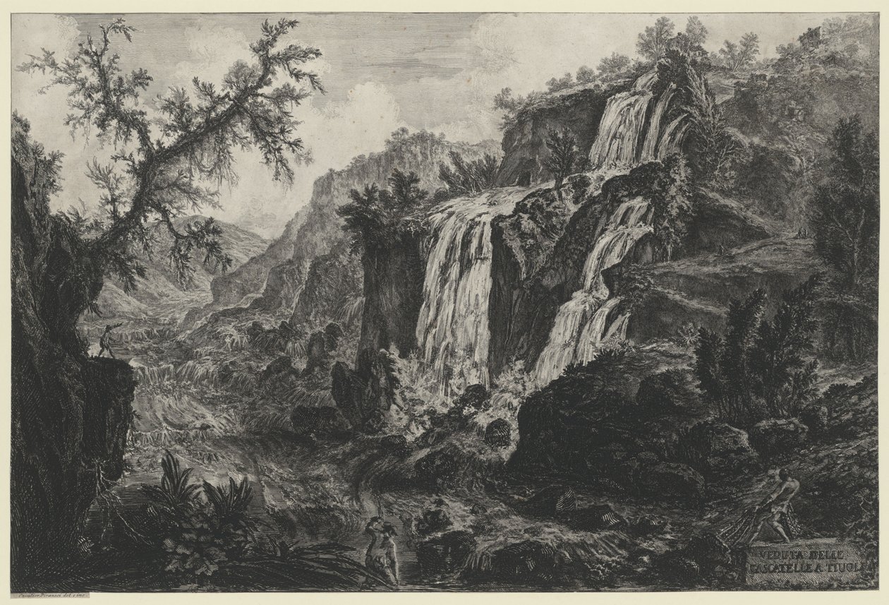 View of the Waterfall in Tivoli by Giovanni Battista Piranesi