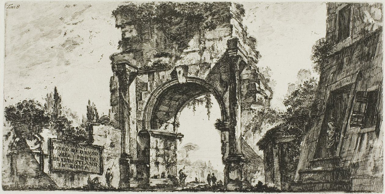Arch of Drusus at the Porta S. Sebastiano in Rome, plate 8 from Some Views of Triumphal Arches and Other Monuments by Giovanni Battista Piranesi