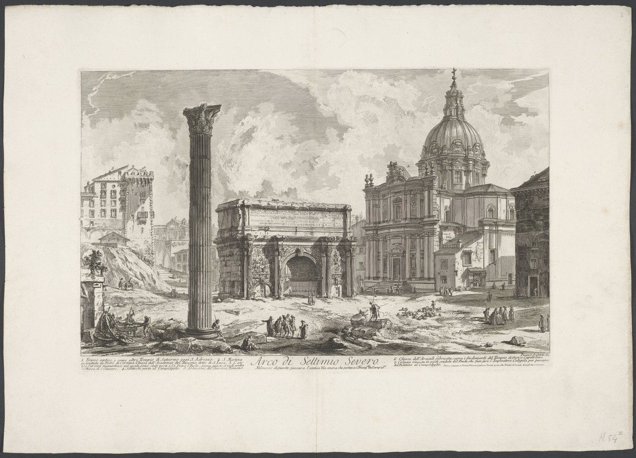 Arch of Septimius Severus at the Roman Forum by Giovanni Battista Piranesi