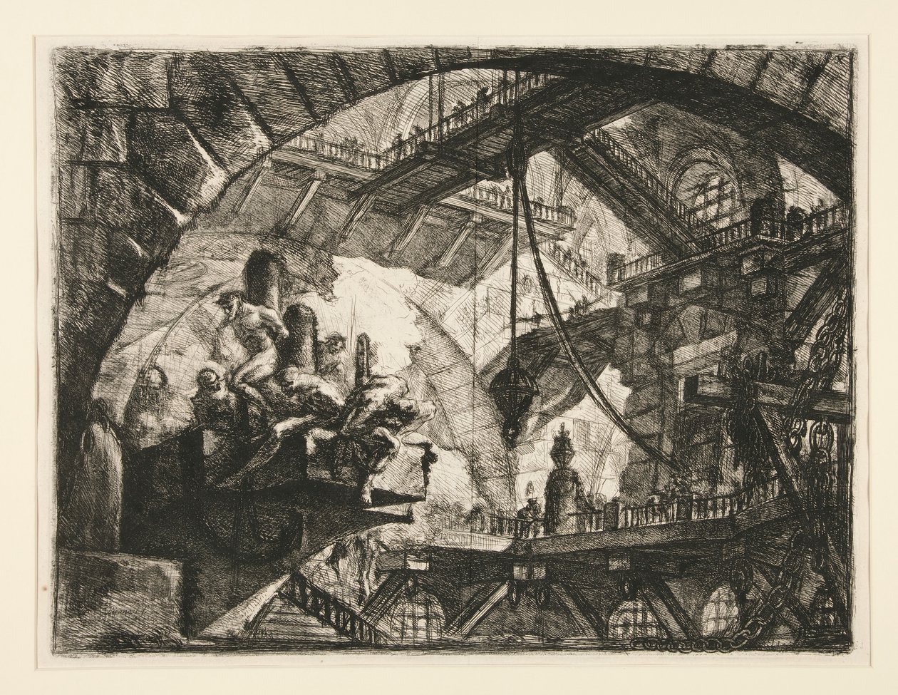 Prisoners on a Projecting Platform, Plate X from Carceri by Giovanni Battista Piranesi