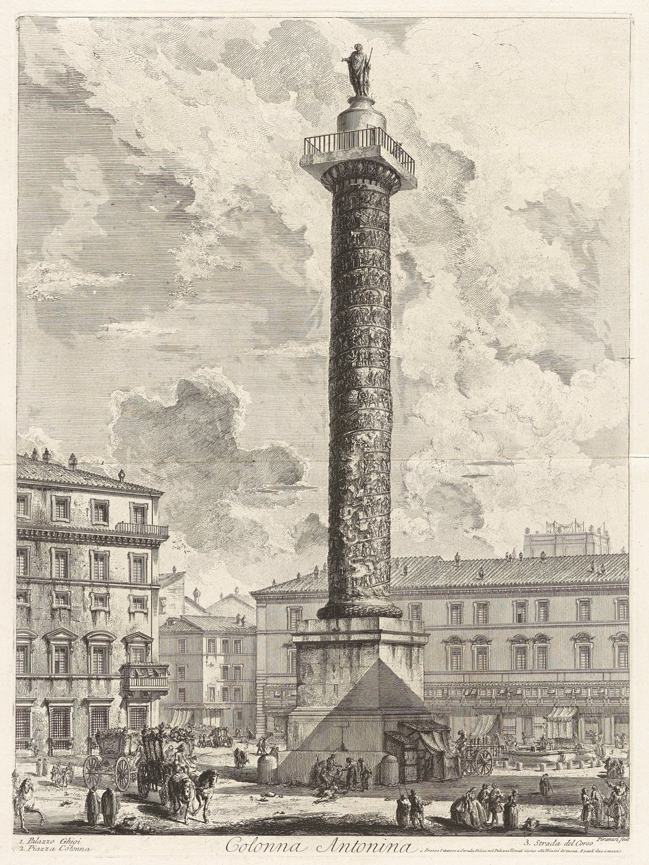 The Column of Marcus Aurelius, from Views of Rome by Giovanni Battista Piranesi