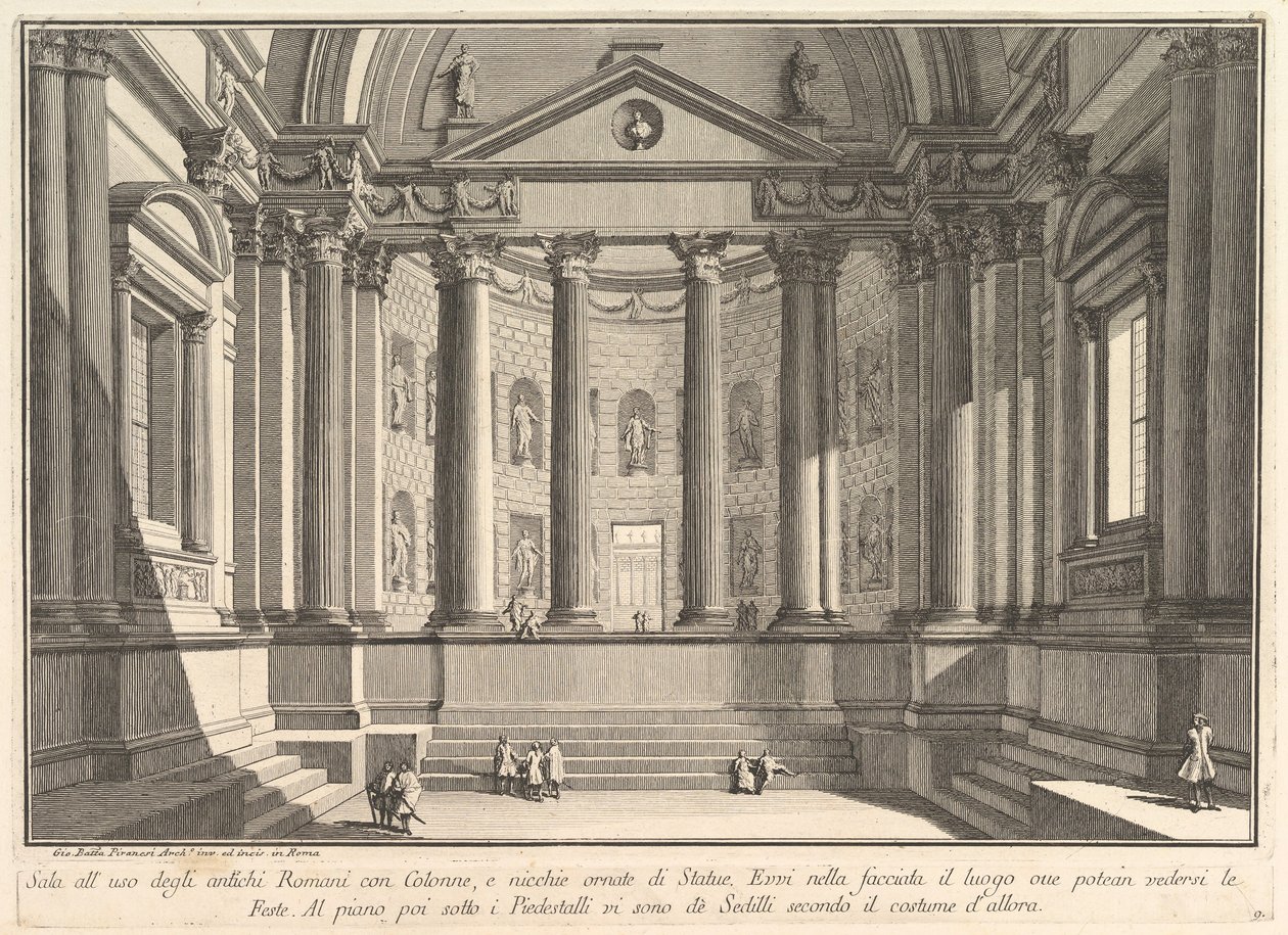 Colonnaded hall according to the custom of the ancient Romans by Giovanni Battista Piranesi