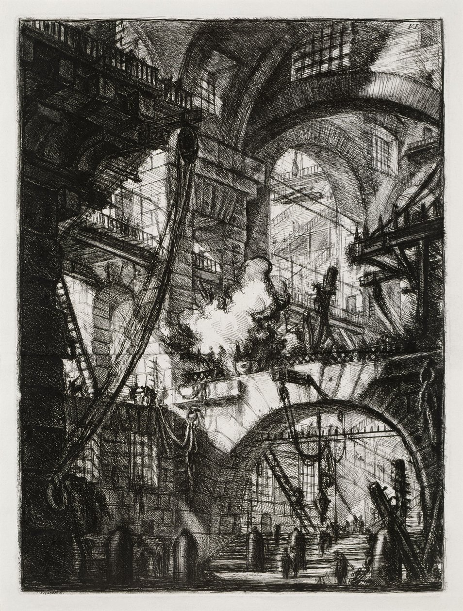 The Smoking Fire (Plate 6 in: Prisons of Invention) by Giovanni Battista Piranesi