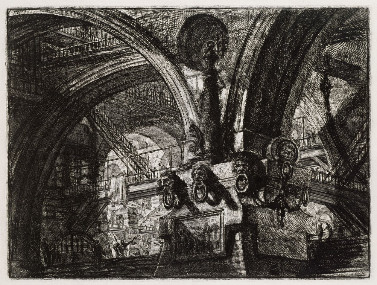 The Pillar with the Lamp (Plate 15 in: Carceri d