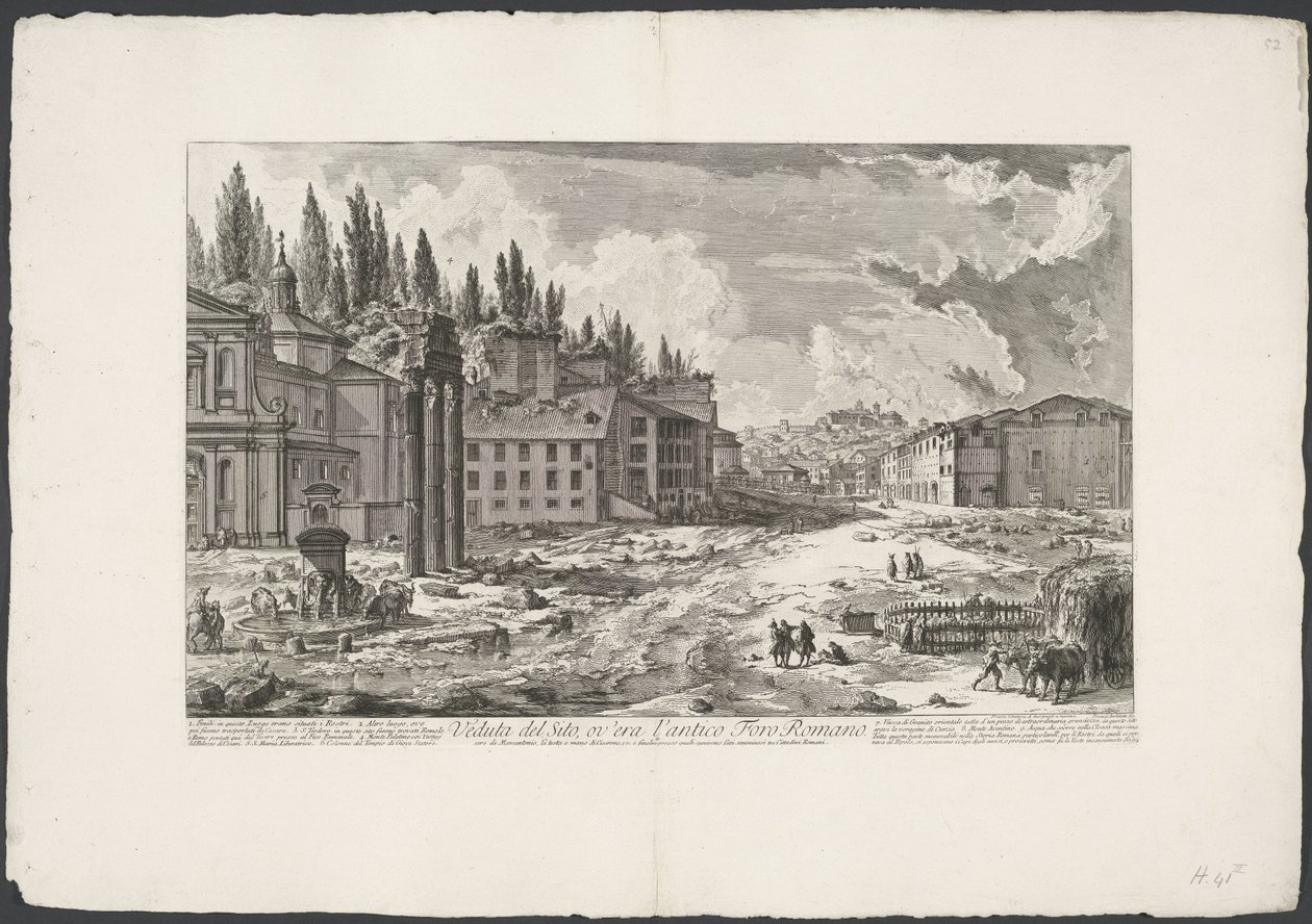 Forum Romanum with the Temple of Jupiter Stator in Rome by Giovanni Battista Piranesi