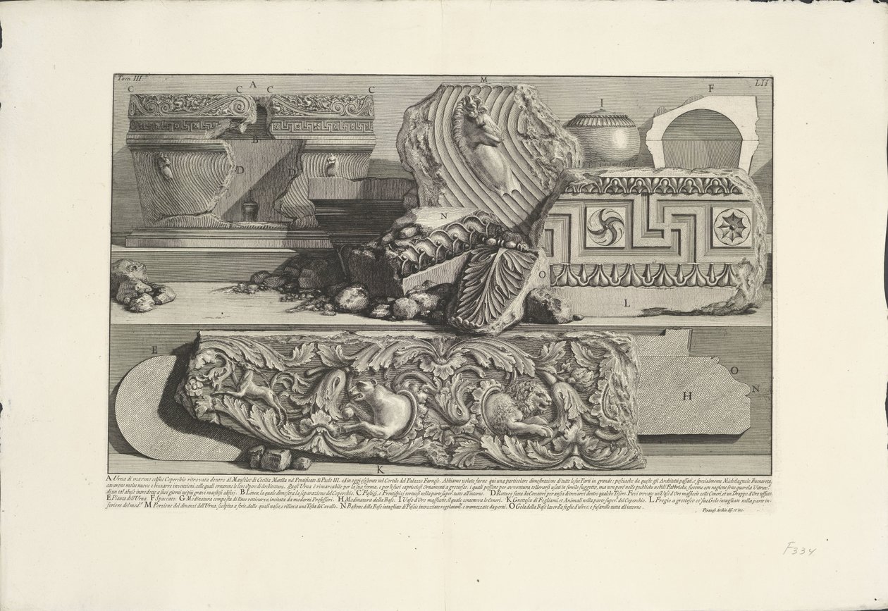 Fragments from the Tomb of Caecilia Metella in Rome (Archaeological Finds in and Around Rome Series) (Le Antichità Romane Series) by Giovanni Battista Piranesi