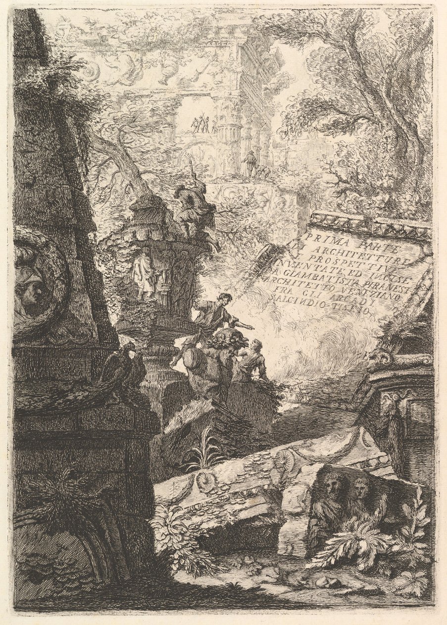 Frontispiece: Prima Parte di Architetture e Prospettive, Rome, ca. 1750 by Giovanni Battista Piranesi