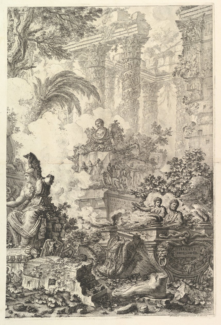 Frontispiece, with Statue of Minerva, ca. 1748 by Giovanni Battista Piranesi