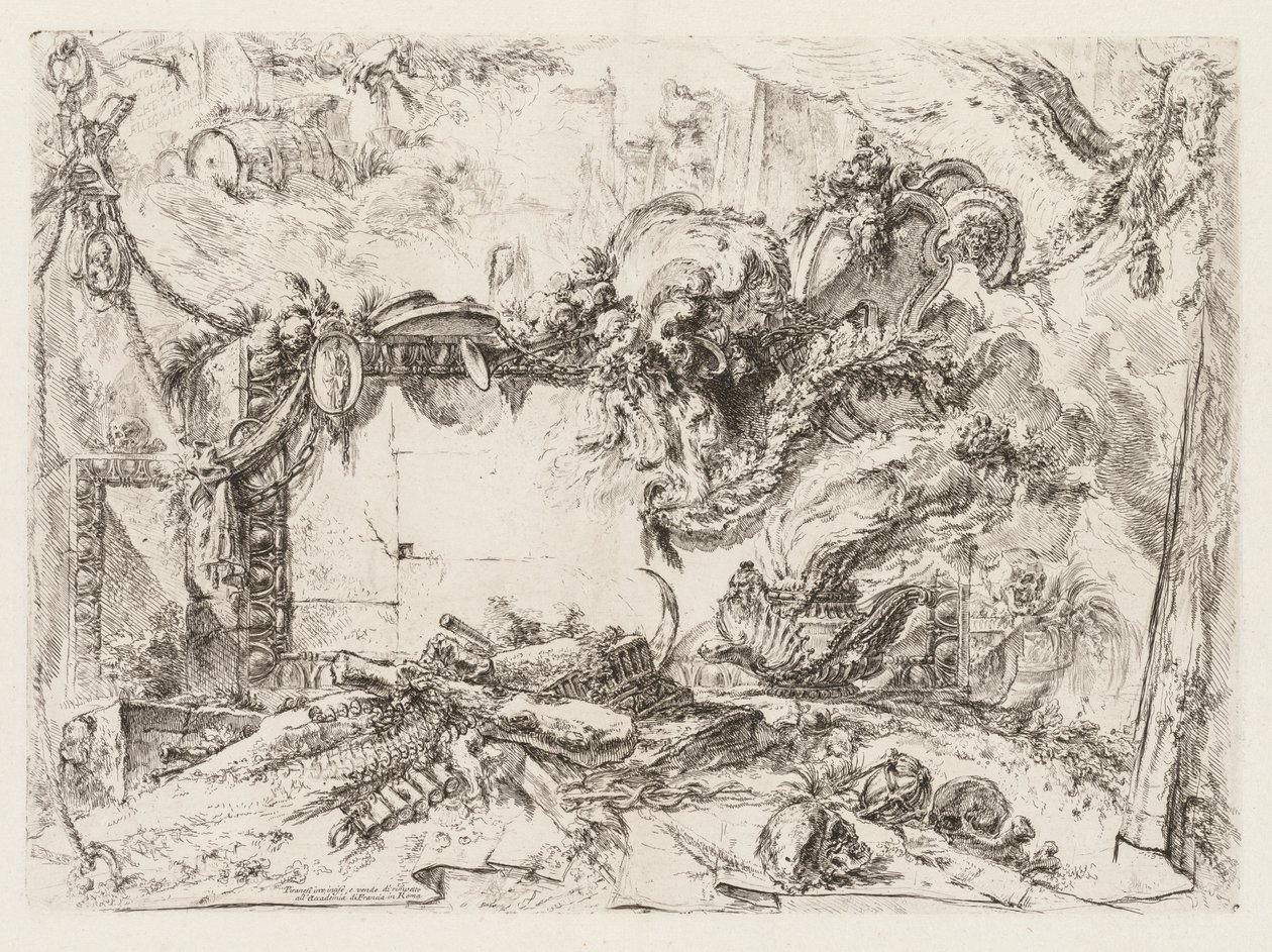 Groteschi: Ruins with Skulls and a Smoking Vase by Giovanni Battista Piranesi