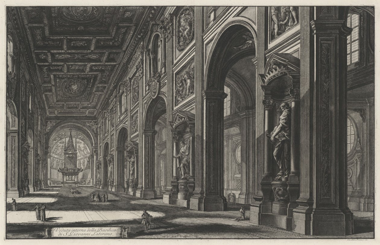 Interior View of the Basilica of San Giovanni in Laterano (from: Vedute di Roma) by Giovanni Battista Piranesi