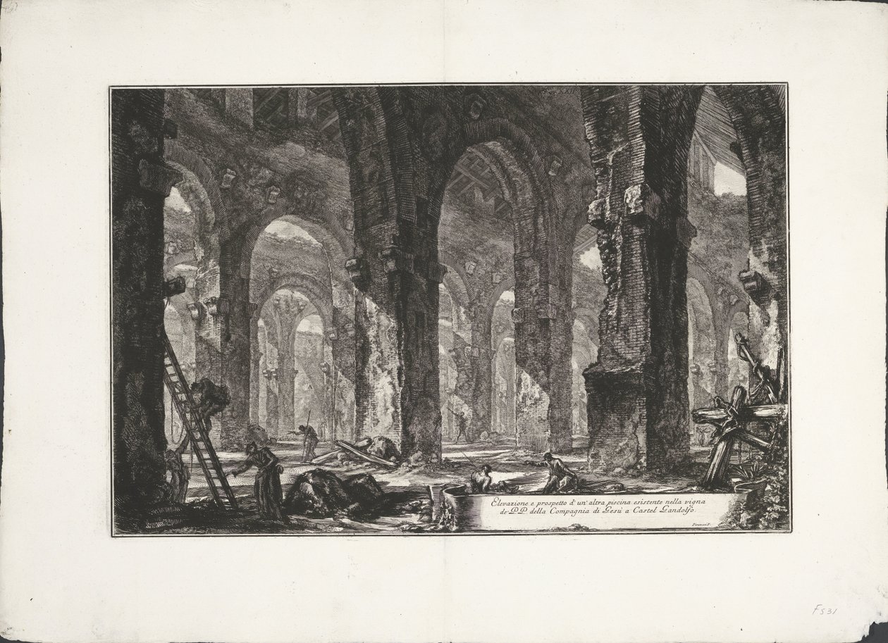 Interior of Bathhouse in Castel Gandolfo (Archaeological Finds from Albano and Castel Gandolfo) by Giovanni Battista Piranesi