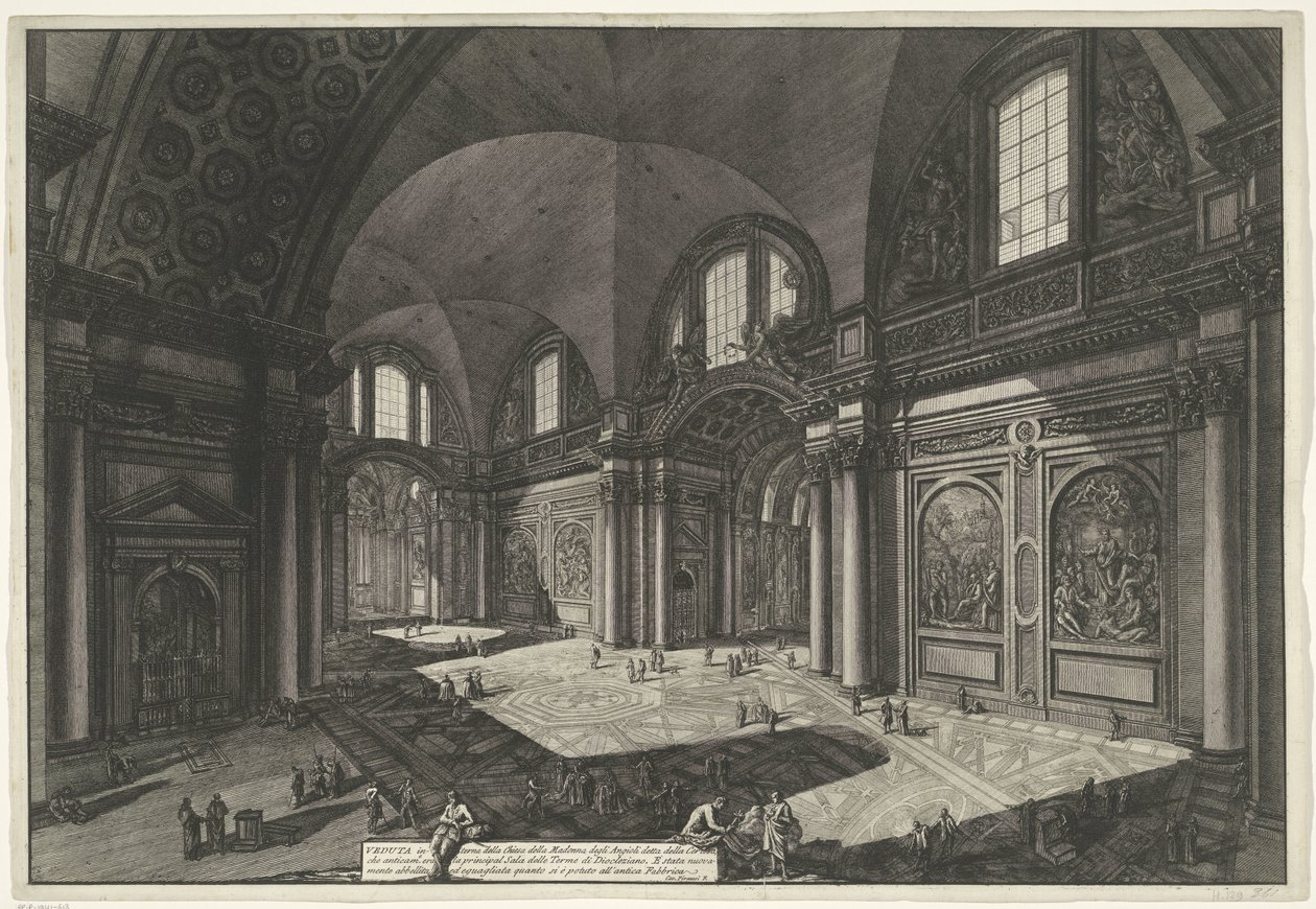 Interior of the Santa Maria degli Angeli e dei Martiri in Rome (Views of Rome) (series title) by Giovanni Battista Piranesi