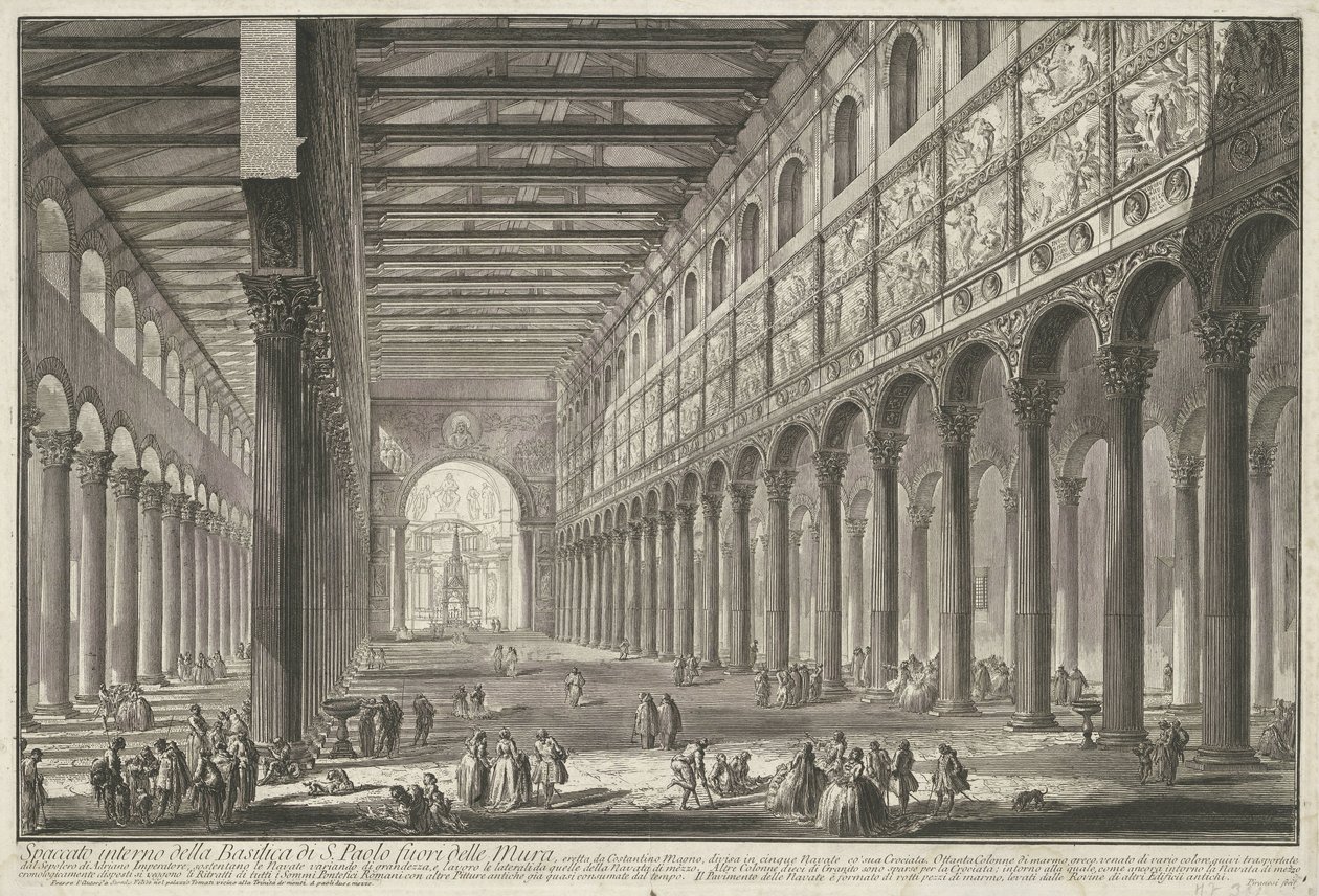 Interior of St. Paul Outside the Walls in Rome (Views of Rome) by Giovanni Battista Piranesi