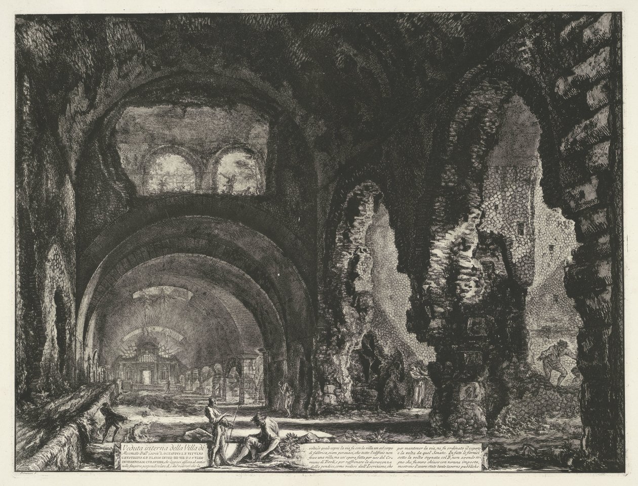 Interior of the Temple of Hercules Victor in Tivoli by Giovanni Battista Piranesi