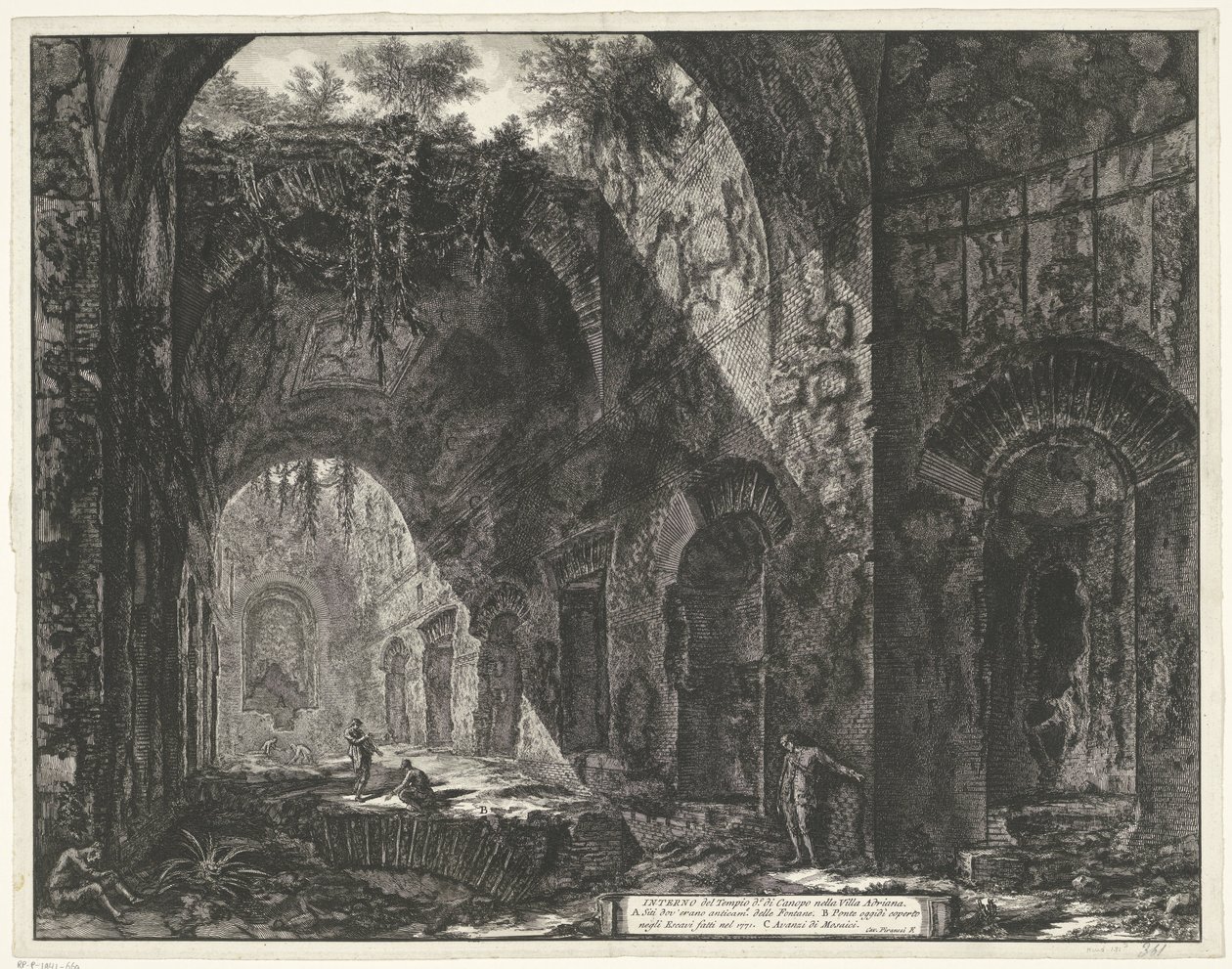 Interior of the Temple of the God Canopus in the Villa Adriana in Tivoli (Views of Rome, Vedute di Roma by Giambattista Piranesi) by Giovanni Battista Piranesi