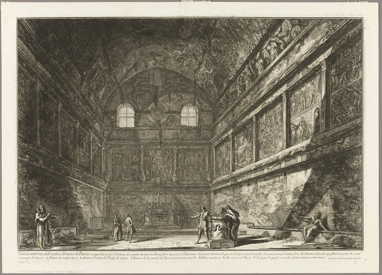Interior view of the ancient Temple of Bacchus, now the church of S. Urbano, two miles from Rome, from Views of Rome by Giovanni Battista Piranesi