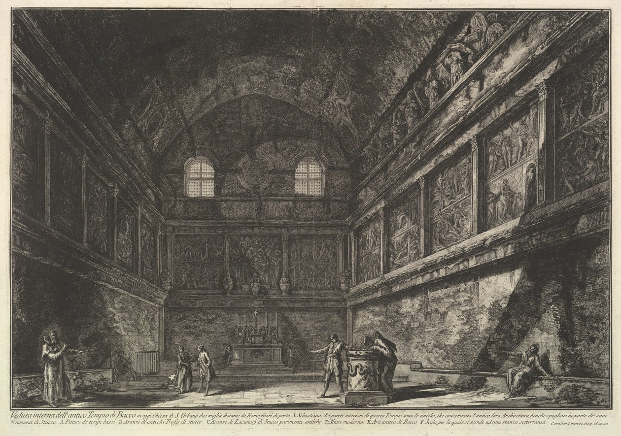 Interior View of the Ancient Temple of Bacchus, Now the Church of S. Urbano, ca. 1750 by Giovanni Battista Piranesi