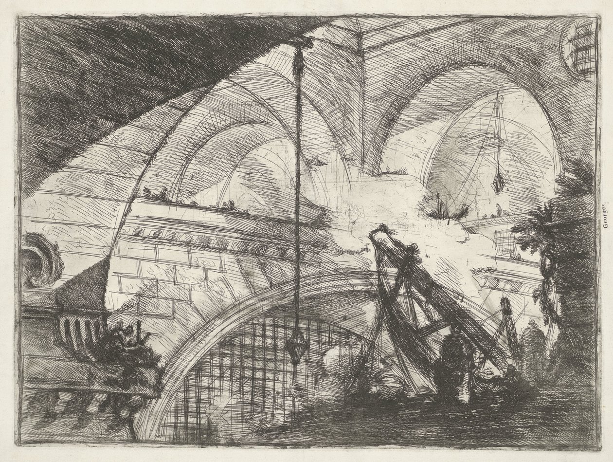 Dungeon with Hoisting Device by Giovanni Battista Piranesi