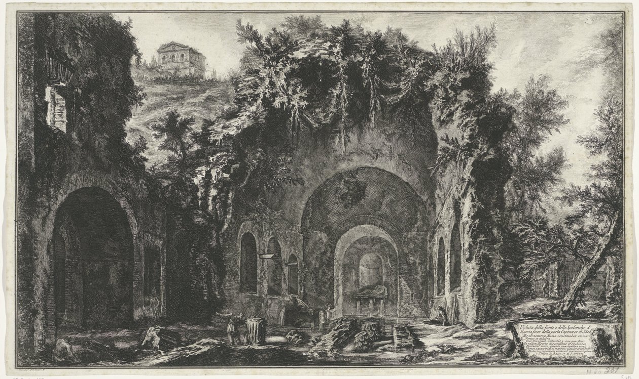 Nymphaeum of Egeria near Rome by Giovanni Battista Piranesi