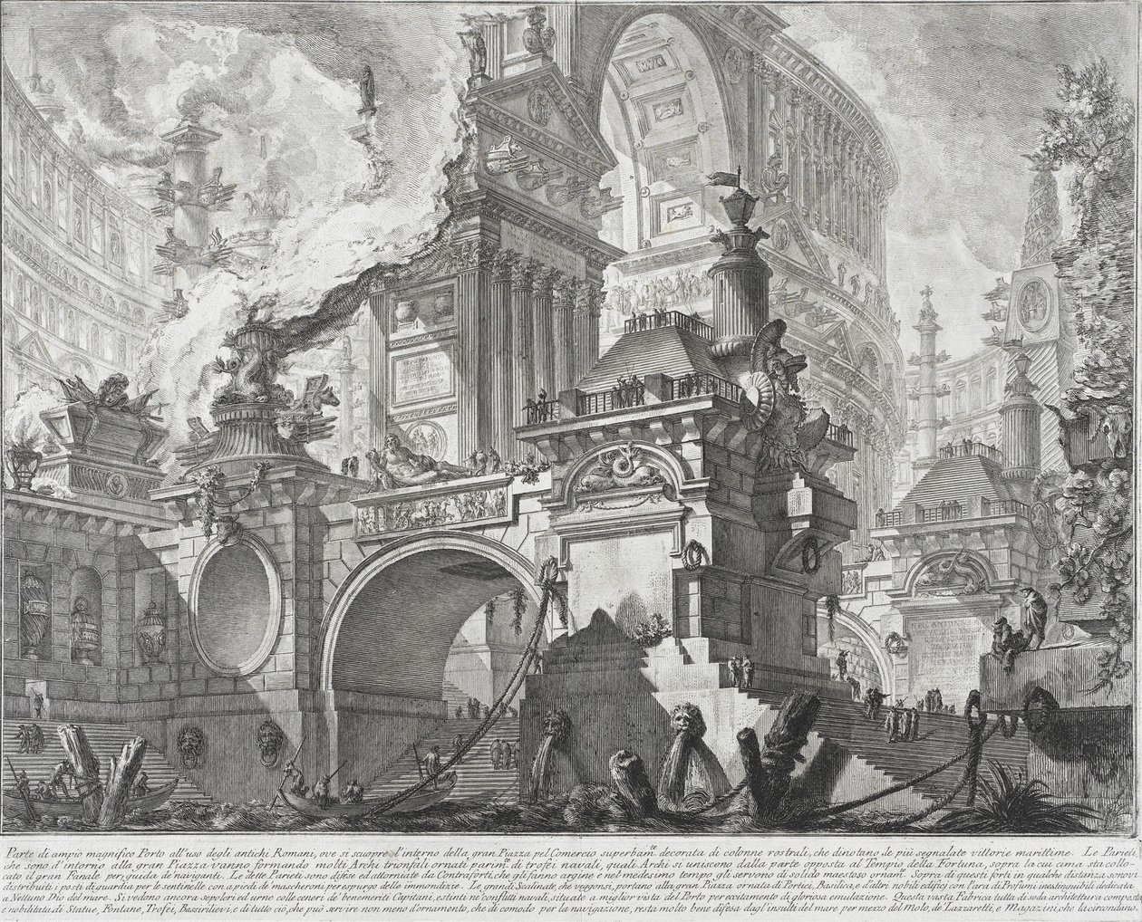 Part of a Spacious and Magnificent Harbor for the Use of the Ancient Romans Opening onto a Large Market Square by Giovanni Battista Piranesi