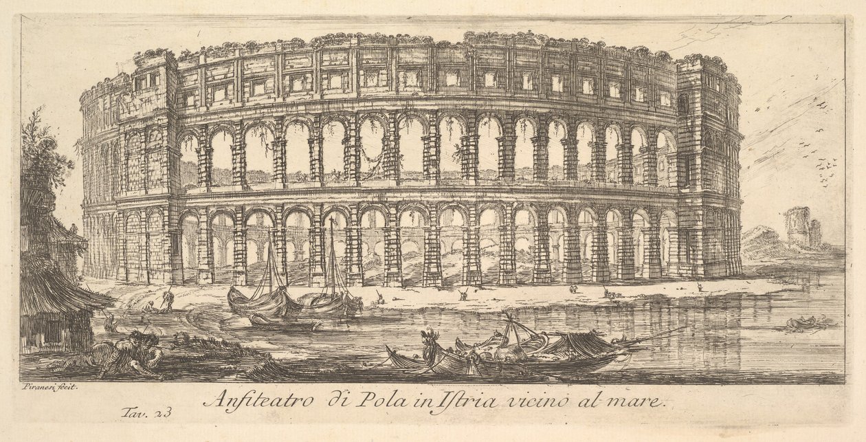 Amphitheater of Pola in Istria near the Sea (Plate 23) by Giovanni Battista Piranesi