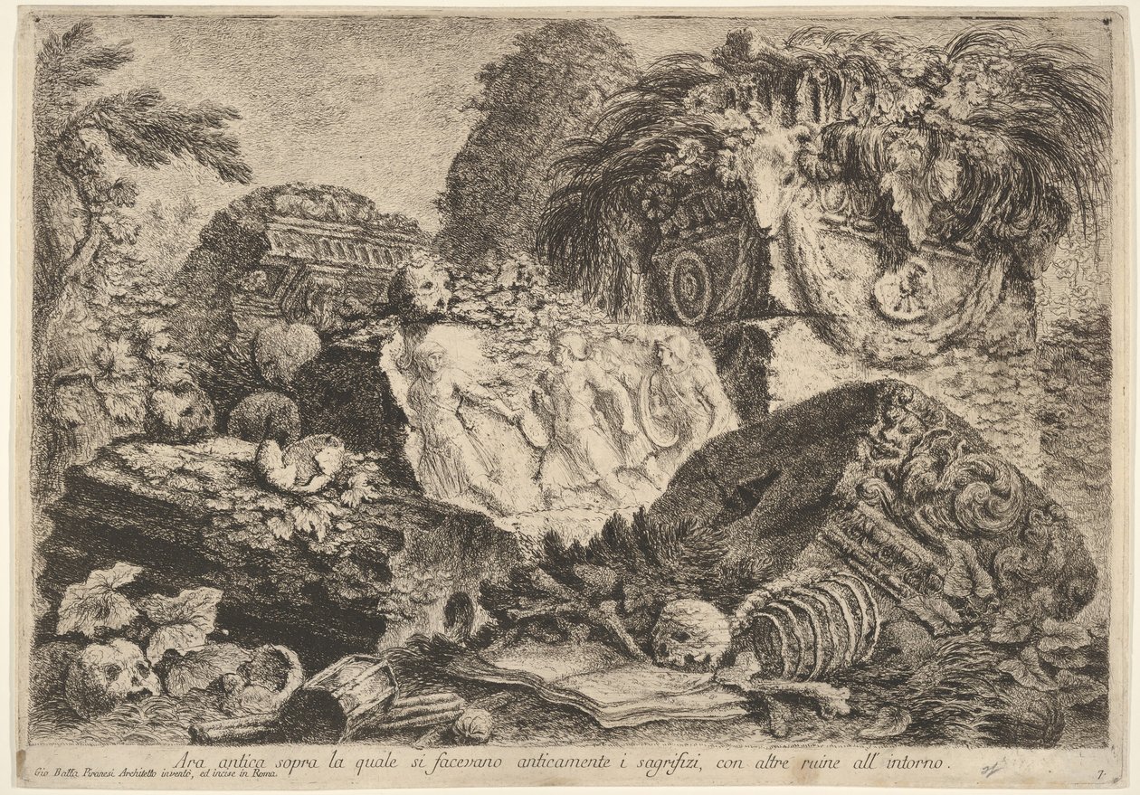 Plate 7: Ancient Altar on Which Sacrifices Were Performed in Antiquity, 1743 by Giovanni Battista Piranesi